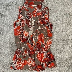 Autumnal floral blouse sleeveless XS